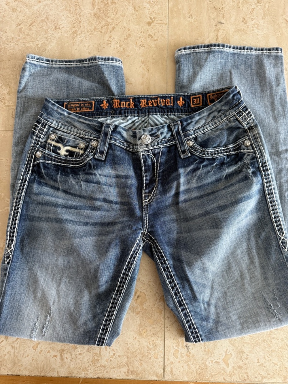 The Buckle Rock Revival Gabrielle Boot Stretch Denim Jean Size 30 - Picture 10 of 13